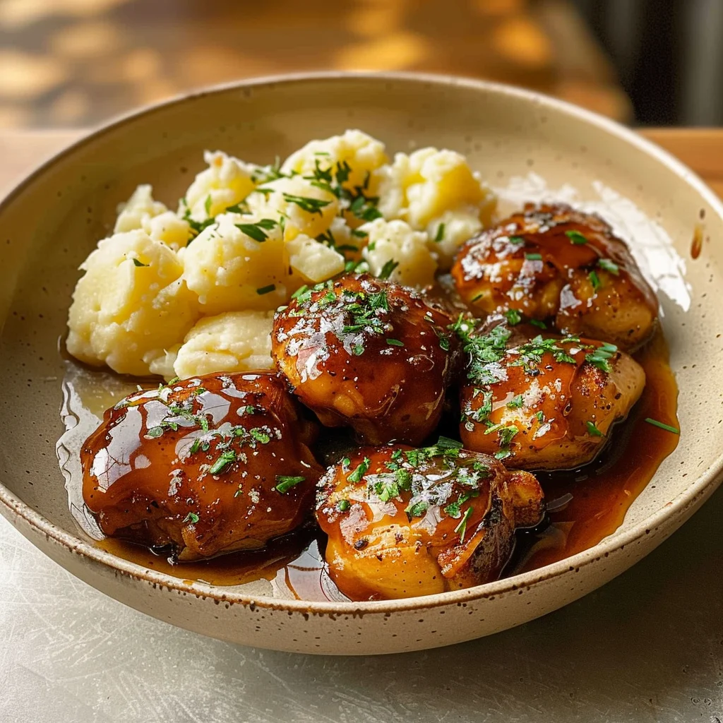 Honey Bbq Chicken & Creamy Garlic Parmesan Potatoes