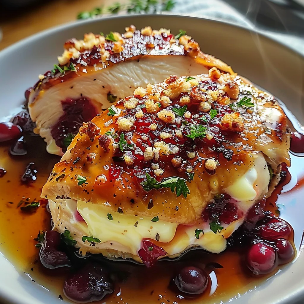Impressive Cranberry Brie Stuffed Chicken