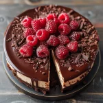 Indulge in Decadent Dark Chocolate Raspberry Cheesecake
