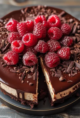 Indulge in Decadent Dark Chocolate Raspberry Cheesecake