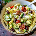Lemon Herb Mediterranean Pasta Salad