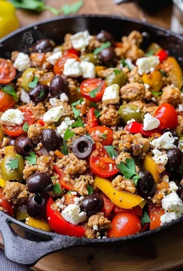 Mediterranean Keto Ground Chicken Skillet with Olives and Feta