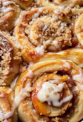 Peach Cobbler Cinnamon Rolls with Crumb Topping