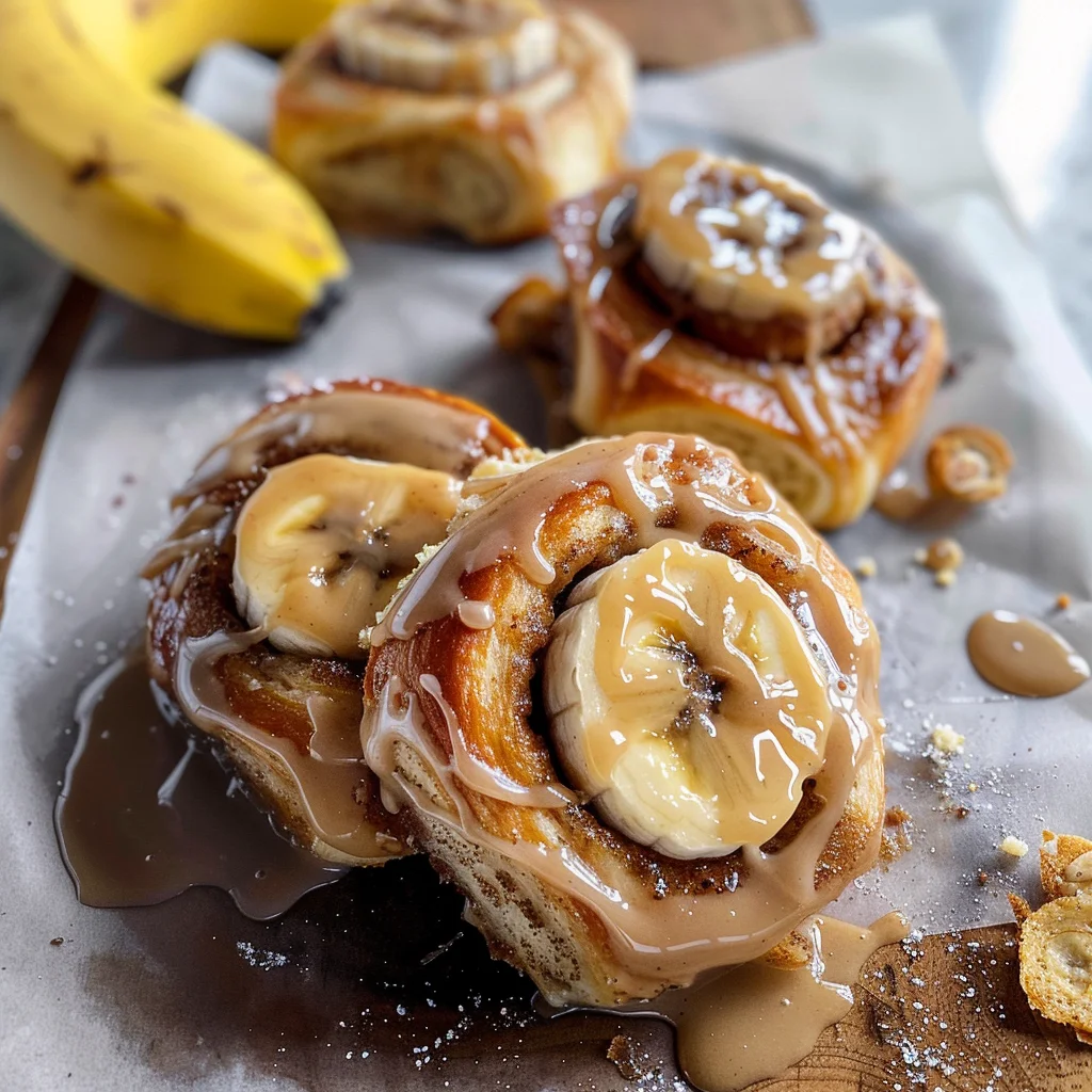 Peanut Butter Banana Cinnamon Rolls