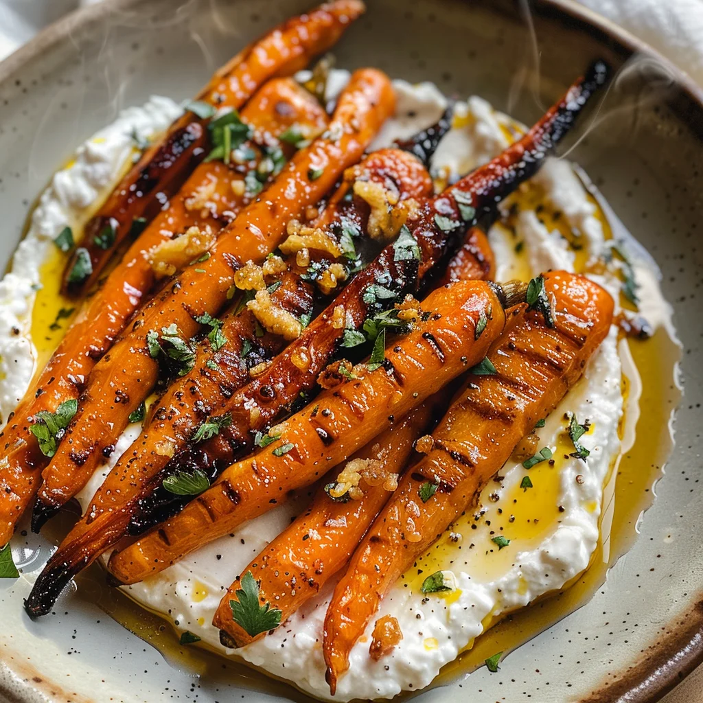 Roasted Carrots with Whipped Ricotta & Hot Honey