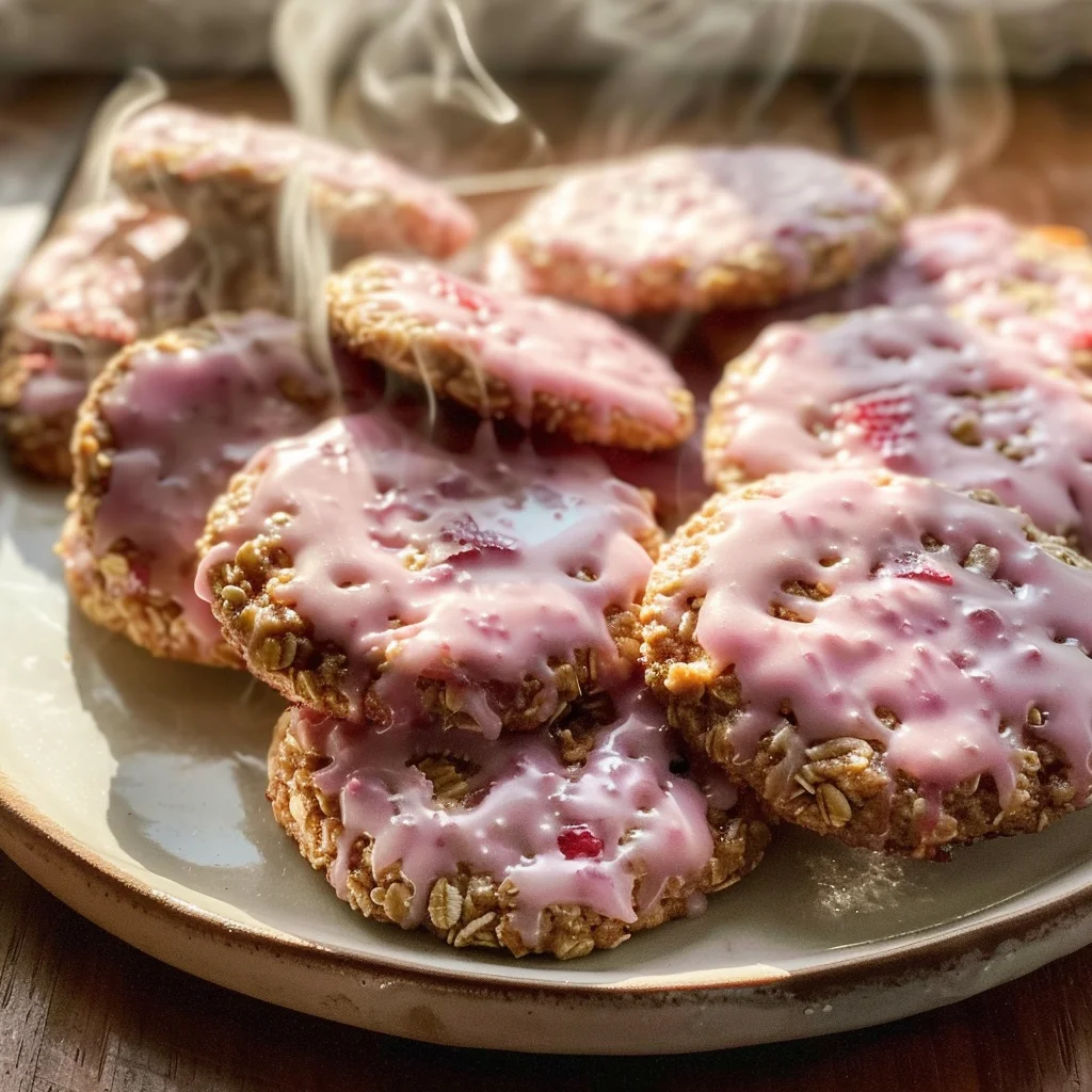 Strawberry Iced Oatmeal Cookies Recipe