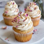 Vegan Cardamom Rose Cupcakes