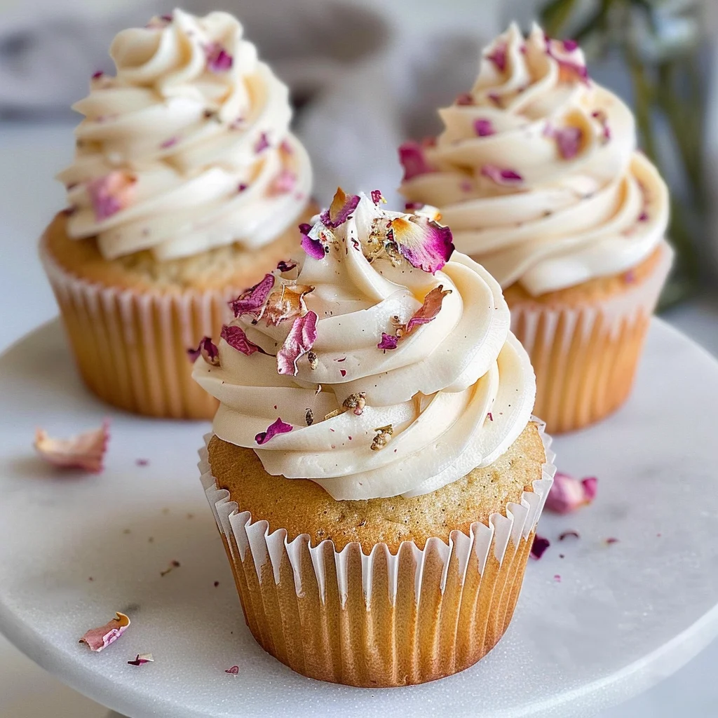 Vegan Cardamom Rose Cupcakes