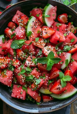 Watermelon Salad With Strawberries & Honey Lime Dressing