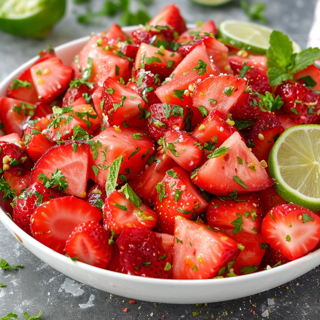 Watermelon Salad With Strawberries & Honey Lime Dressing image 2