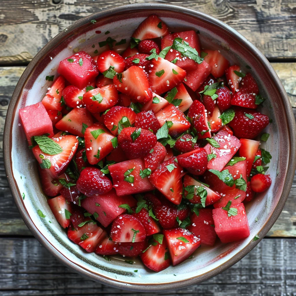 Watermelon Salad With Strawberries & Honey Lime Dressing image 3