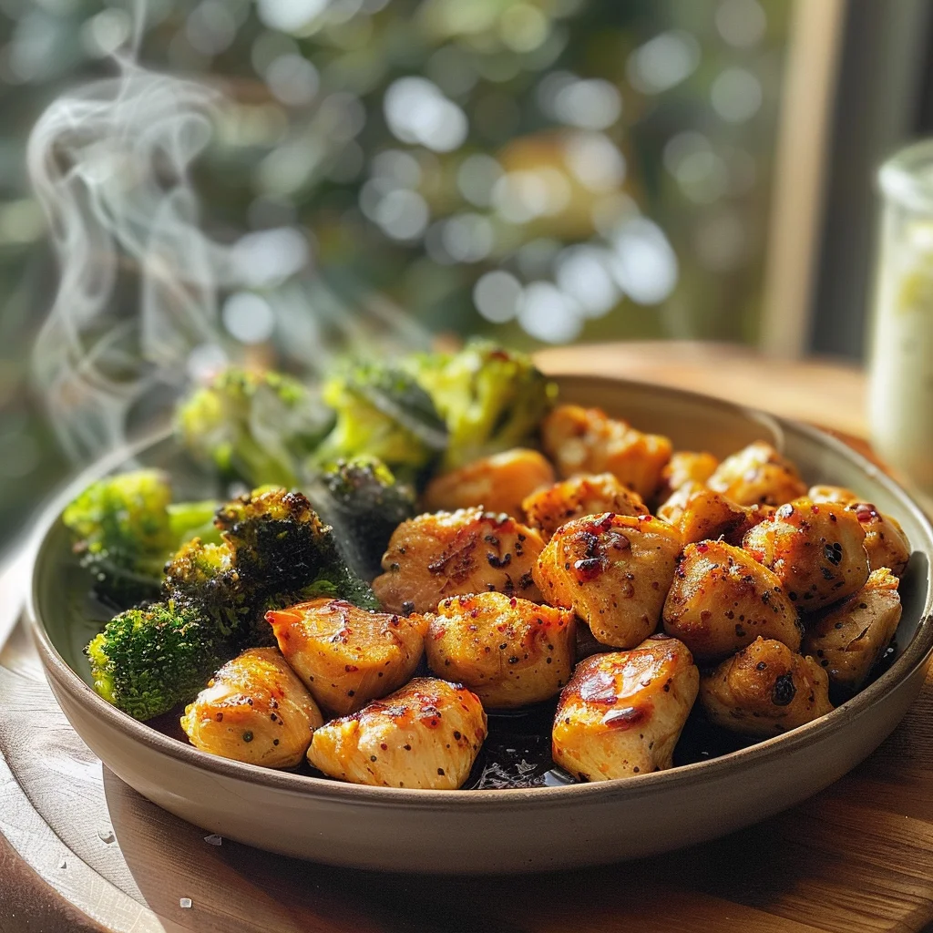 Air Fryer Chicken Bites and Broccoli image 2
