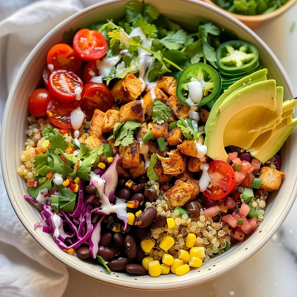 BBQ Ranch Chicken Quinoa Bowls