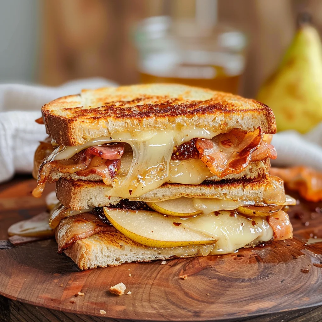 Bacon, Pear and Fig Grilled Cheese