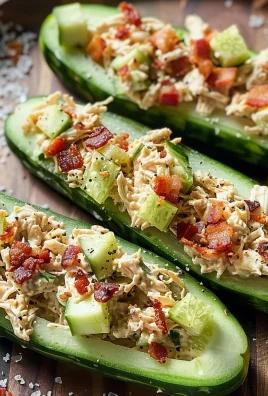 Bacon Ranch Chicken Salad Cucumber Boats