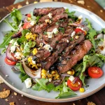 Balsamic Steak Gorgonzola Salad with Grilled Corn