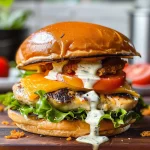 Cheddar Ranch Chicken Burgers