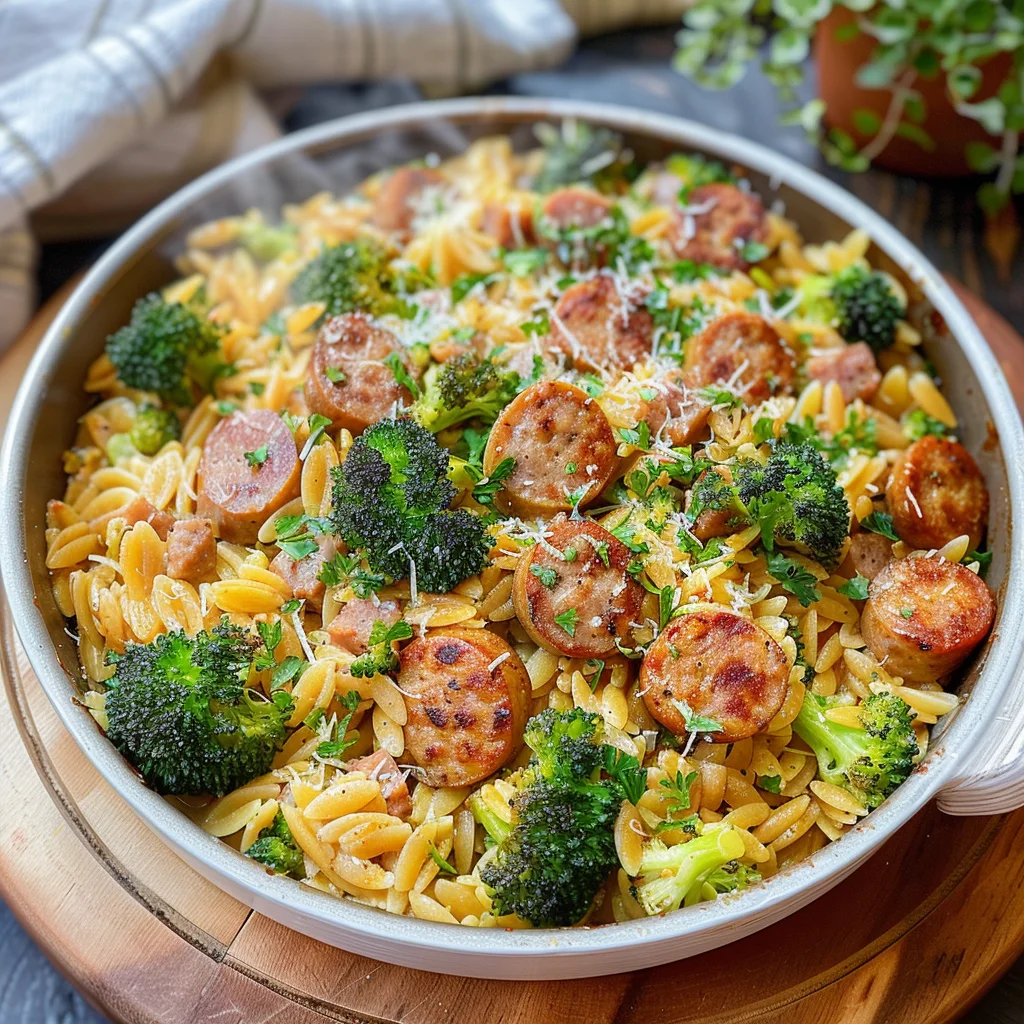 Chicken Sausage Broccoli Orzo