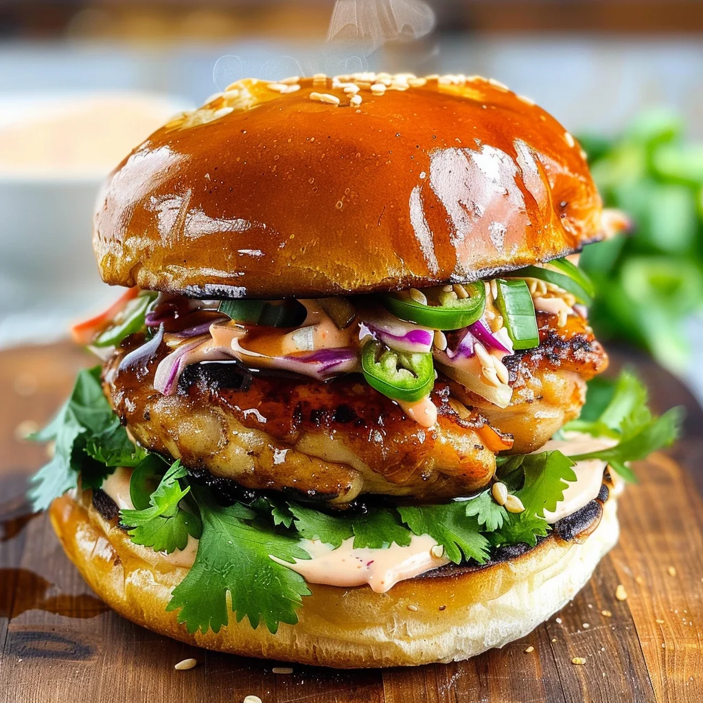 Chicken Teriyaki Burgers with Sesame Slaw