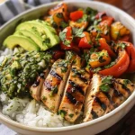 Chimichurri Grilled Chicken Bowl with Garlic Sauce