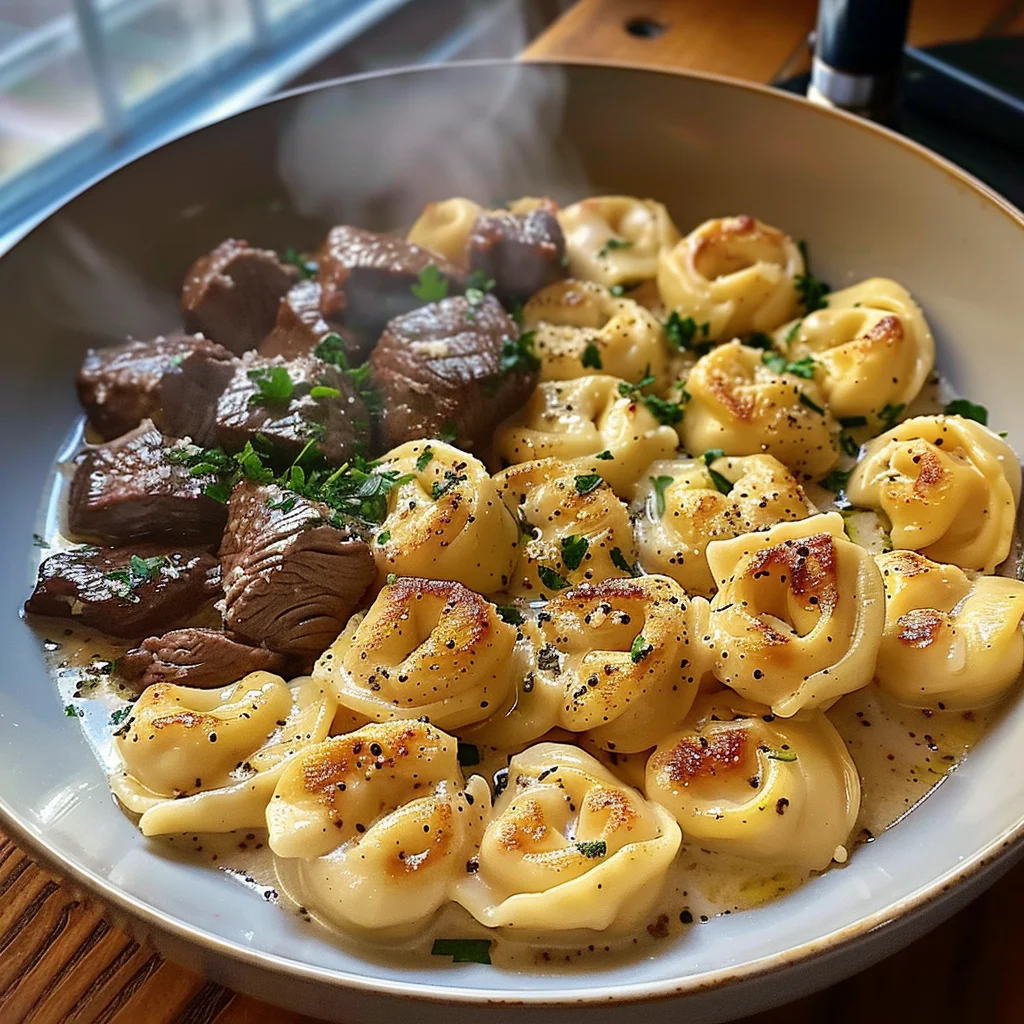 Cracked Garlic Steak Tortellini in Creamhouse Sauce Bliss