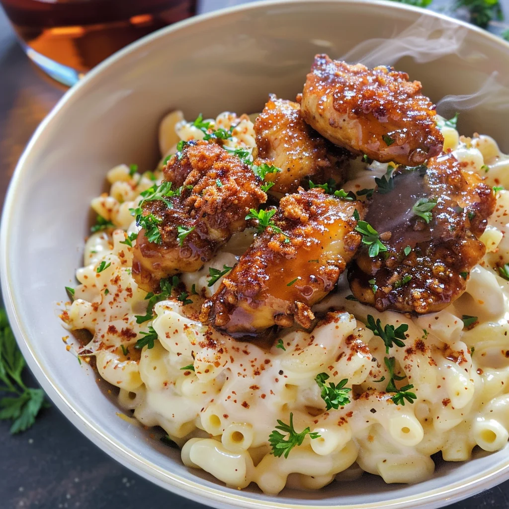 Creamy Honey Pepper Chicken Mac and Cheese Delight
