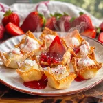 Deep-Fried Strawberry Cheesecake Stuffed Wonton Bites: Irresistibly Crispy!
