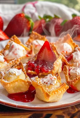 Deep-Fried Strawberry Cheesecake Stuffed Wonton Bites: Irresistibly Crispy!