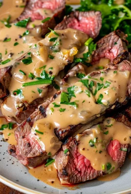 French Seared Steak with Cognac Cream Sauce