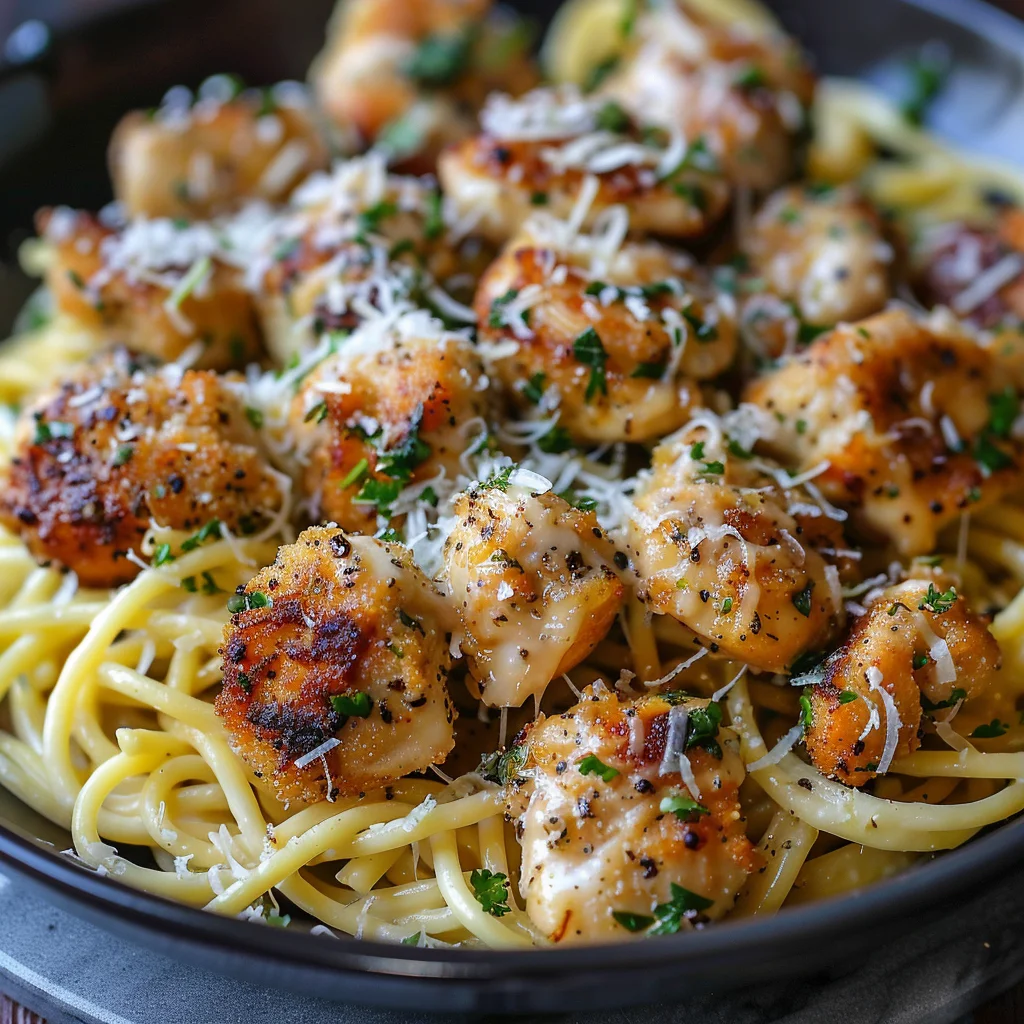 Garlic Butter Chicken Bites with Creamy Parmesan Pasta: An Incredible 7-Step Recipe image 2