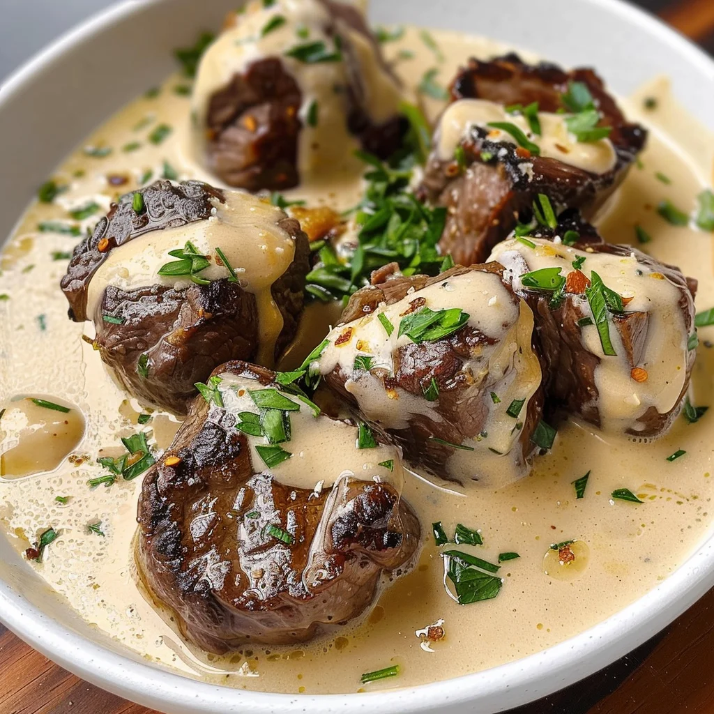 Garlic Butter Steak Bites with Parmesan Cream Sauce: A Flavorful, Easy Recipe