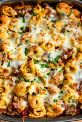 Golden Cheese Steak Tortellini Casserole