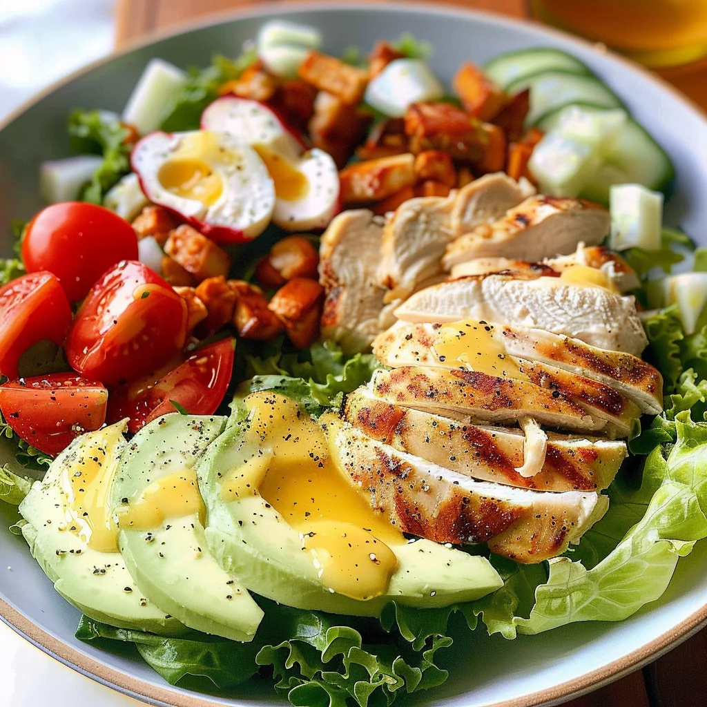 Grilled Chicken Cobb Salad with Honey Dijon {Paleo, Whole30 Option}