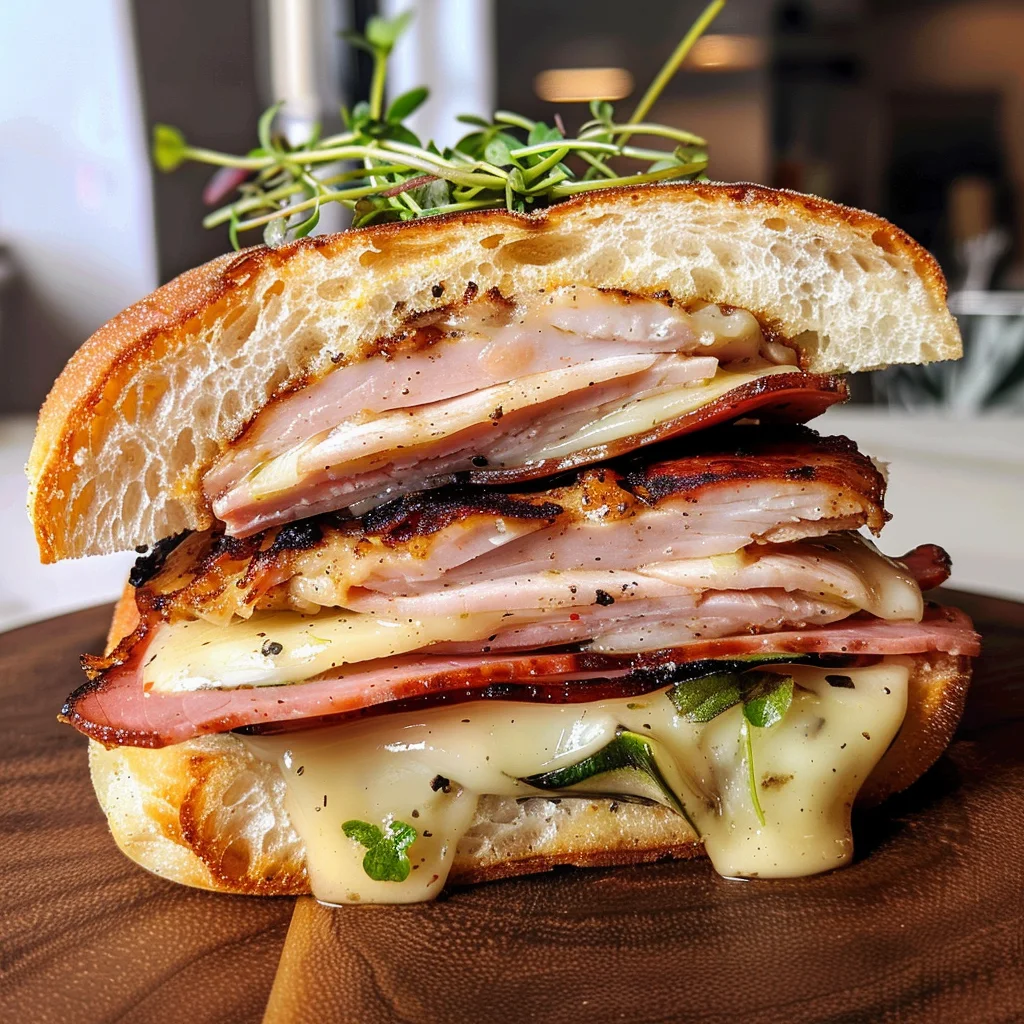 Grilled Chicken Cordon Bleu Sandwich