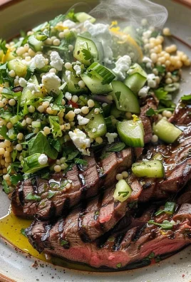 Grilled Skirt Steak with Lemon Herb Couscous Salad
