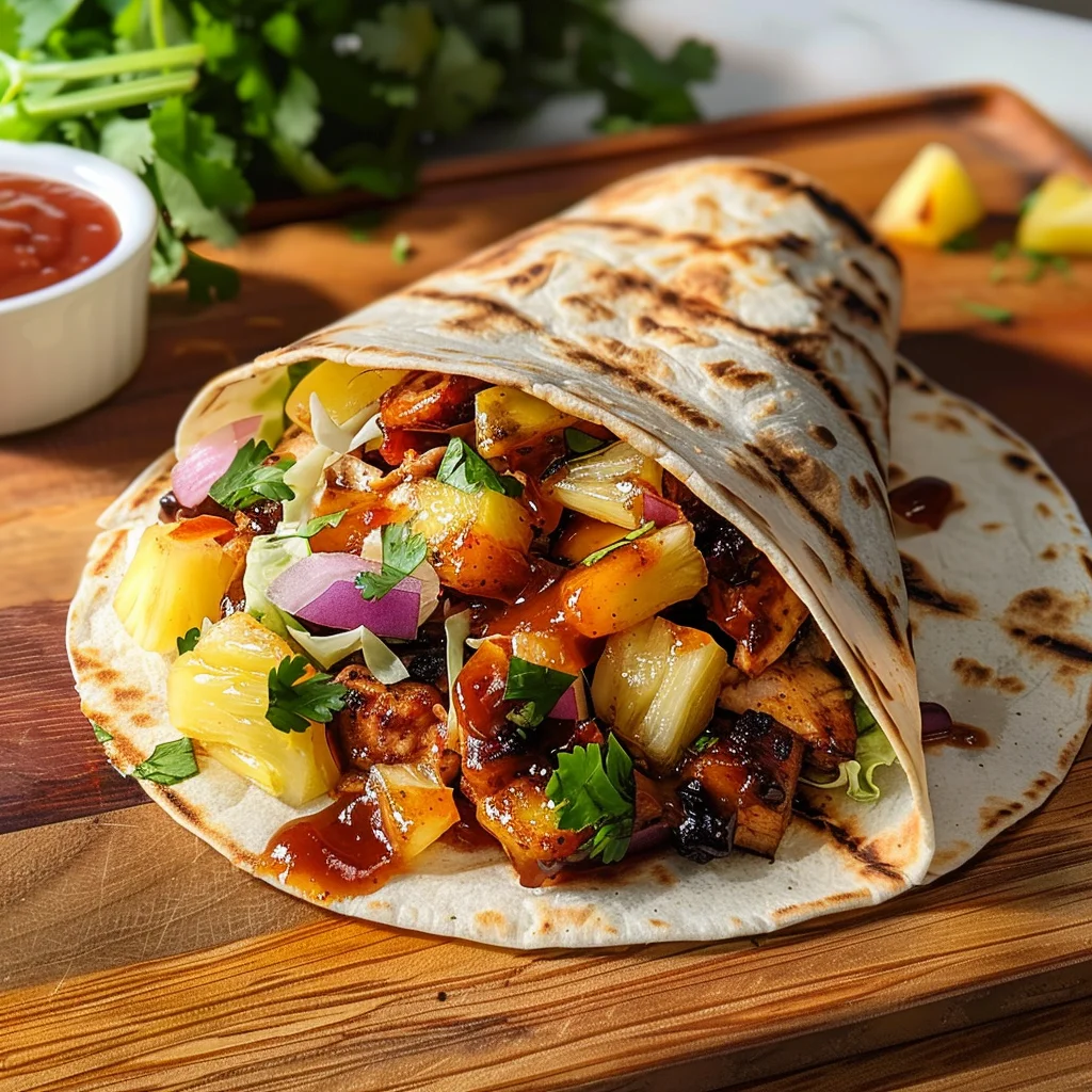 Hawaiian BBQ Chicken Wraps