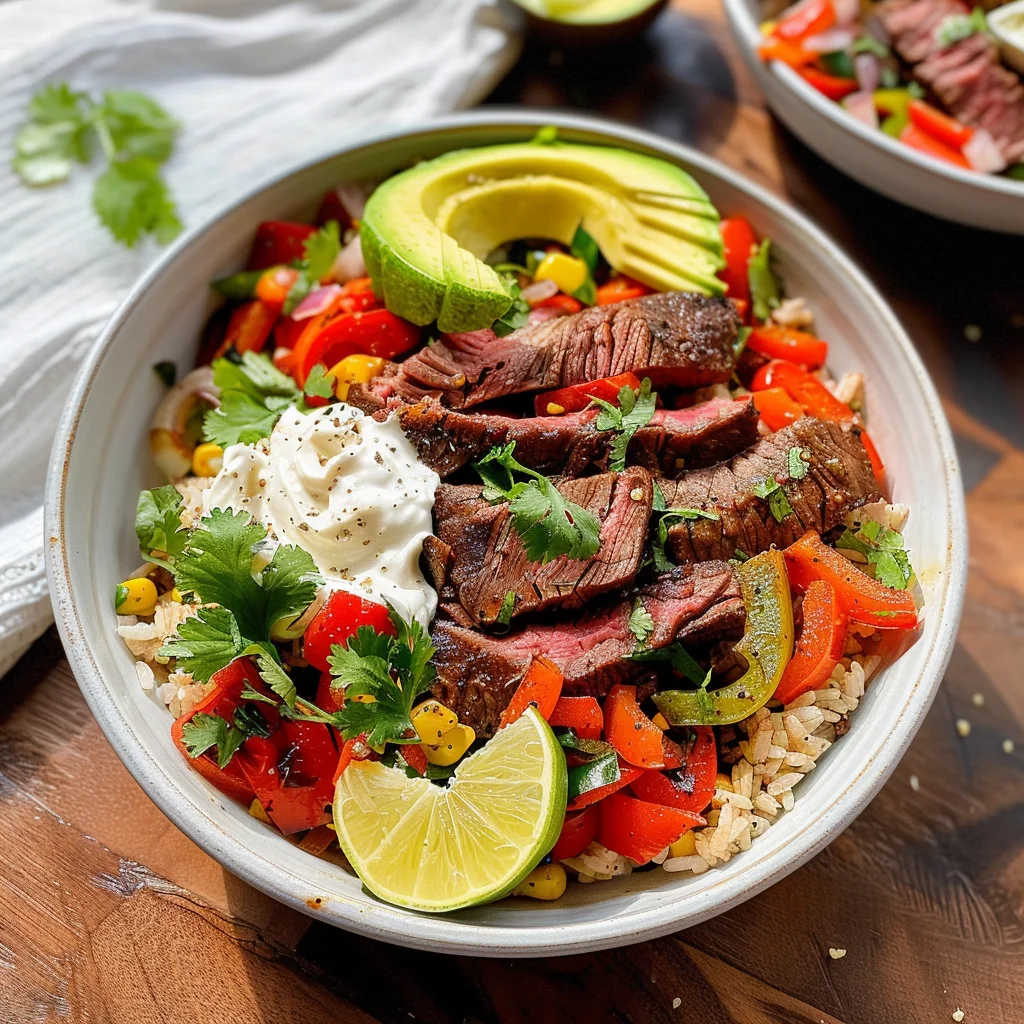 High Protein Steak Fajita Bowl
