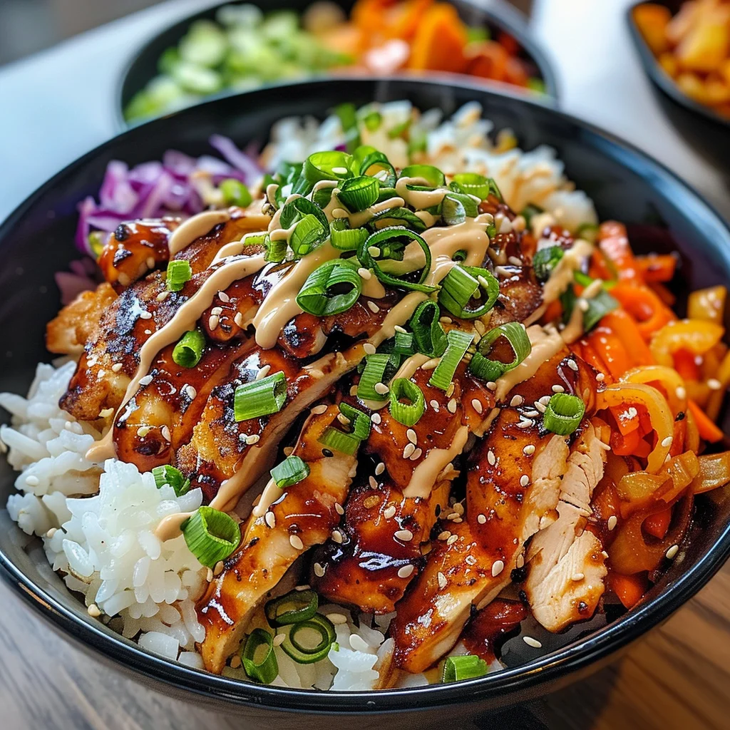 Korean BBQ Chicken Bowls with Gochujang Cream Sauce Awaits!