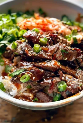 Korean BBQ Steak Rice Bowls with Spicy Cream Sauce