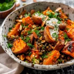 Roasted Sweet Potato Salad with Lentils