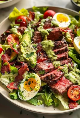 Steak Cobb Salad with Creamy Avocado Dressing {Whole30, Keto}