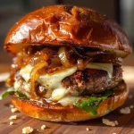 Turkey Burgers with Caramelized Onions and Aioli