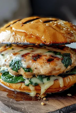 White Cheddar and Spinach Chicken Burgers