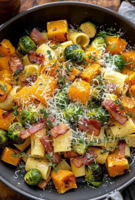 Bacon Brussels Sprouts Butternut Squash Pasta