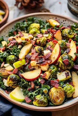 Brussels Sprout, Kale + Apple Salad with Sharp Cheddar + Bacon