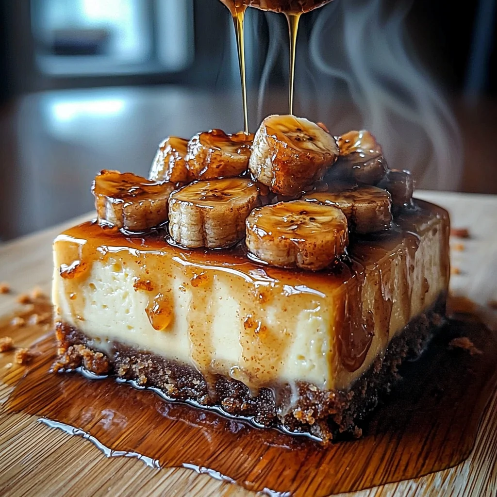 Caramelized Banana Cheesecake with Rum Glaze