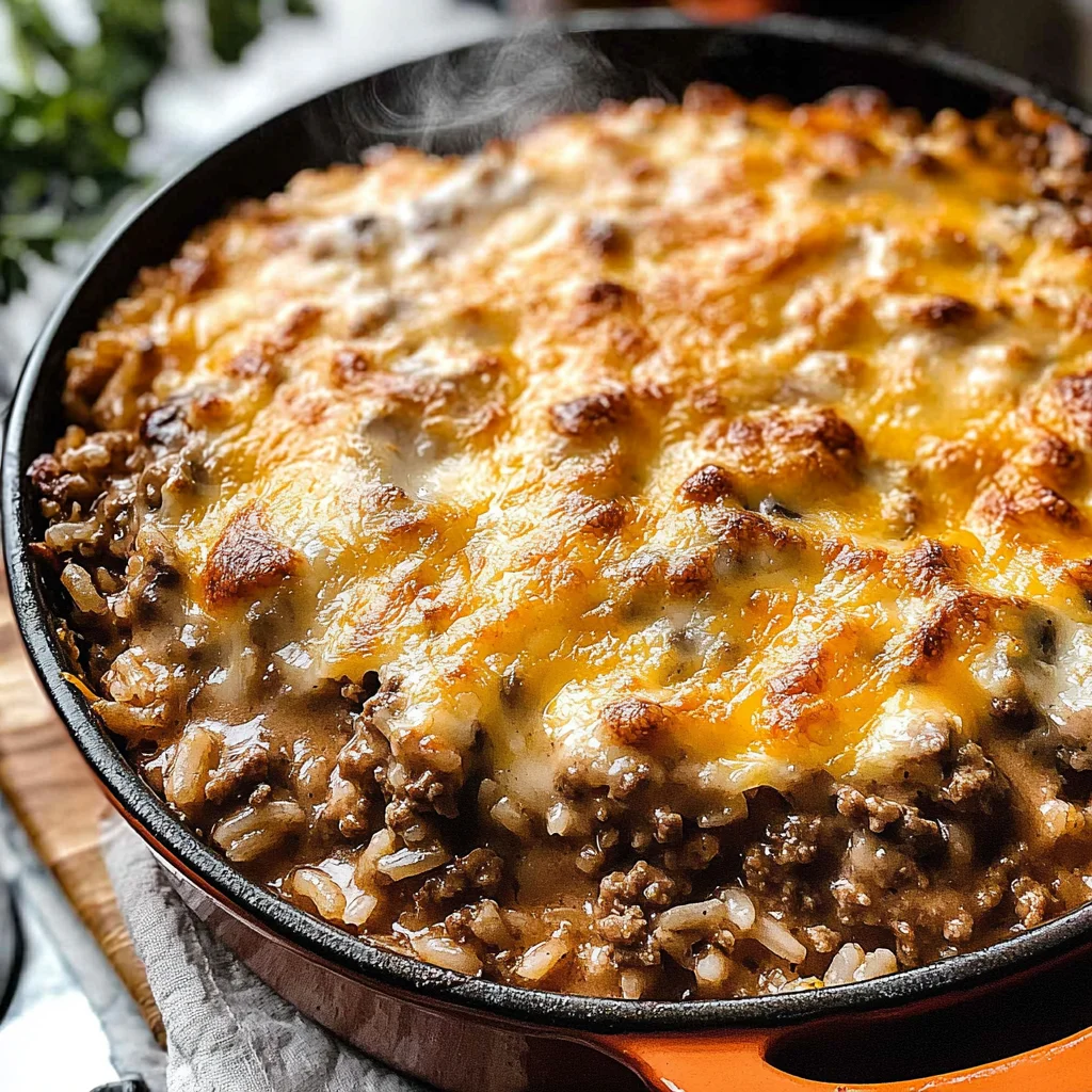 Cheesy Hamburger Rice Casserole