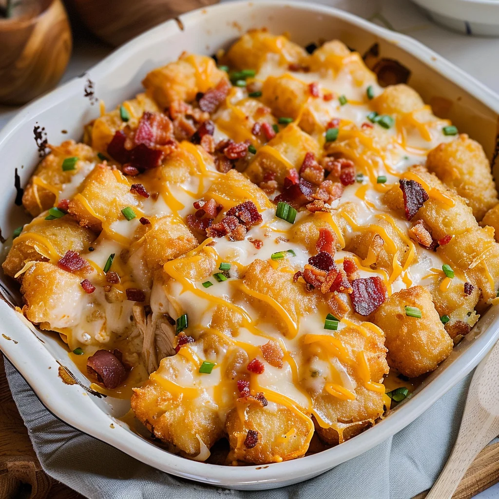 Chicken Bacon Ranch Tater Tot Casserole: A 450 Calorie Dish