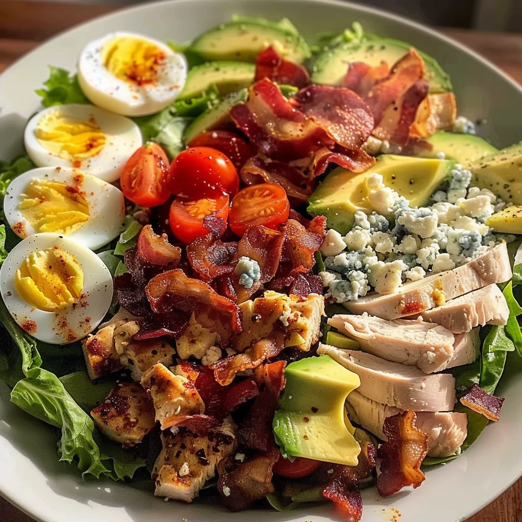 Classic American Cobb Salad with Crispy Bacon
