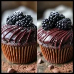 Decadent Dark Chocolate Blackberry Cupcakes